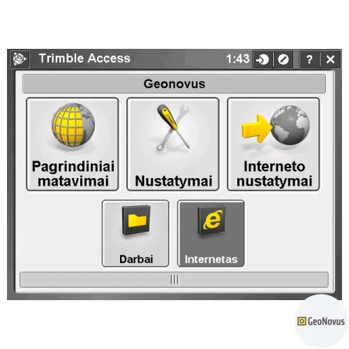  Trimble Access ir GNSS imtuvo R8s modemo nustatymas
